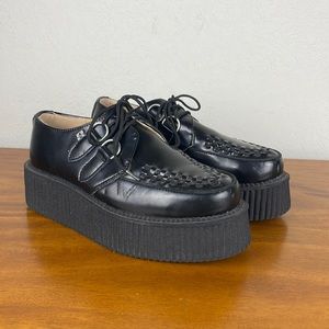 Black leather T.U.K. creeper